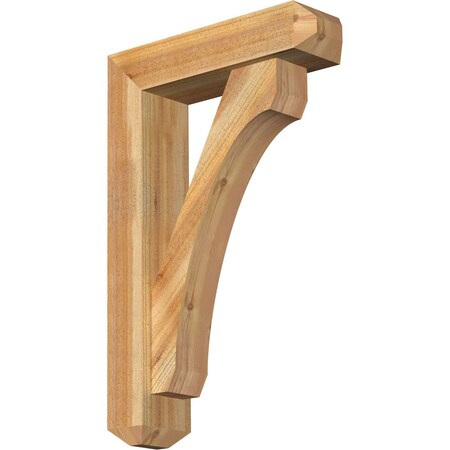 Ekena Millwork Legacy Craftsman Rough Sawn Bracket w/ Offset Brace, Western Red Cedar, 6"W x 22"D x 34"H BKT0604X22X34LEC04RWR